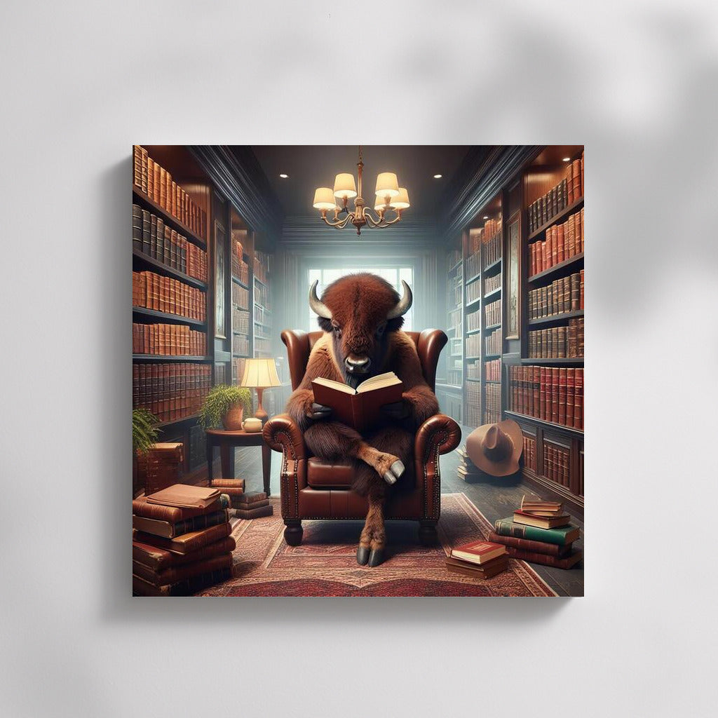 Bison in the Cozy Library: Reading in an Armchair