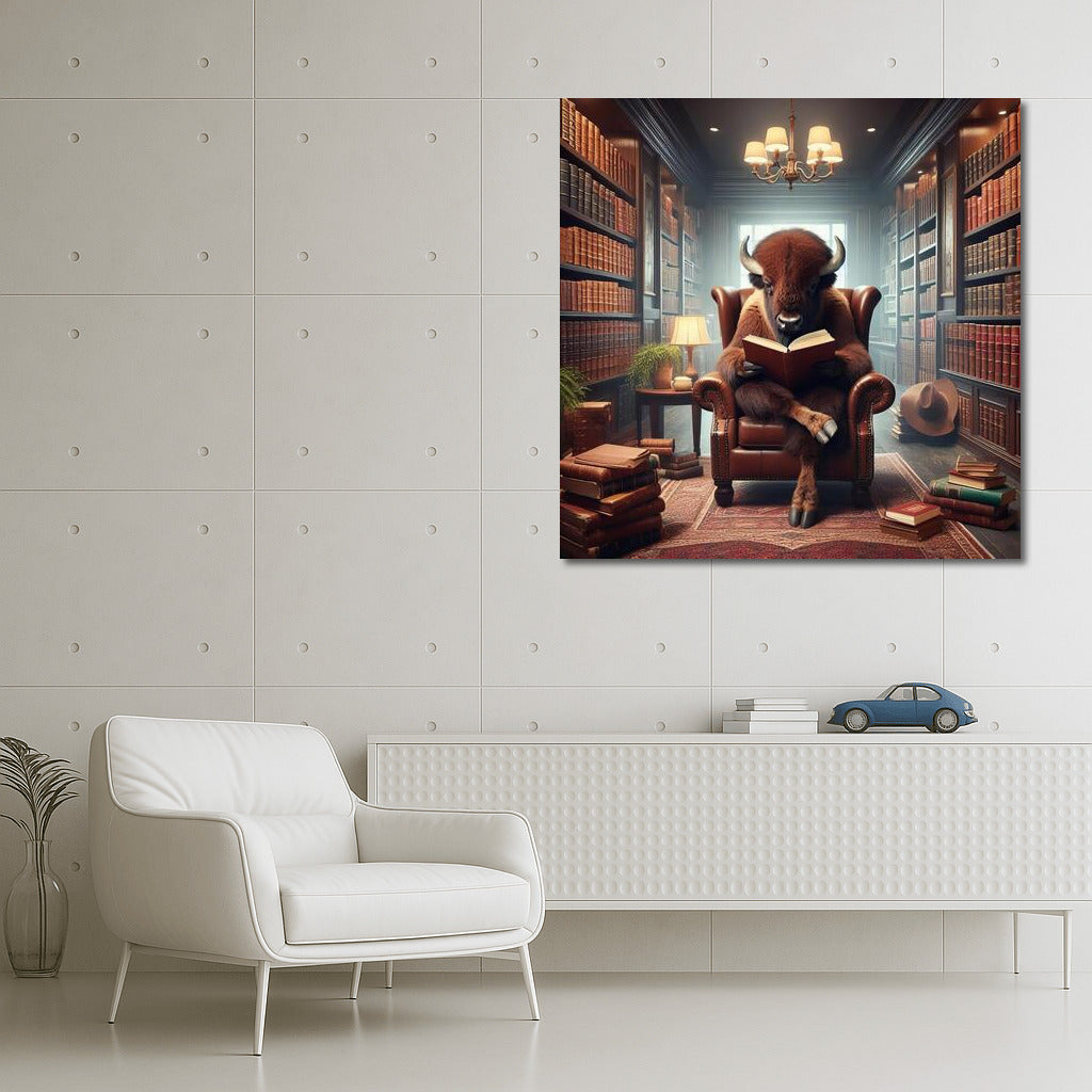 Bison in the Cozy Library: Reading in an Armchair