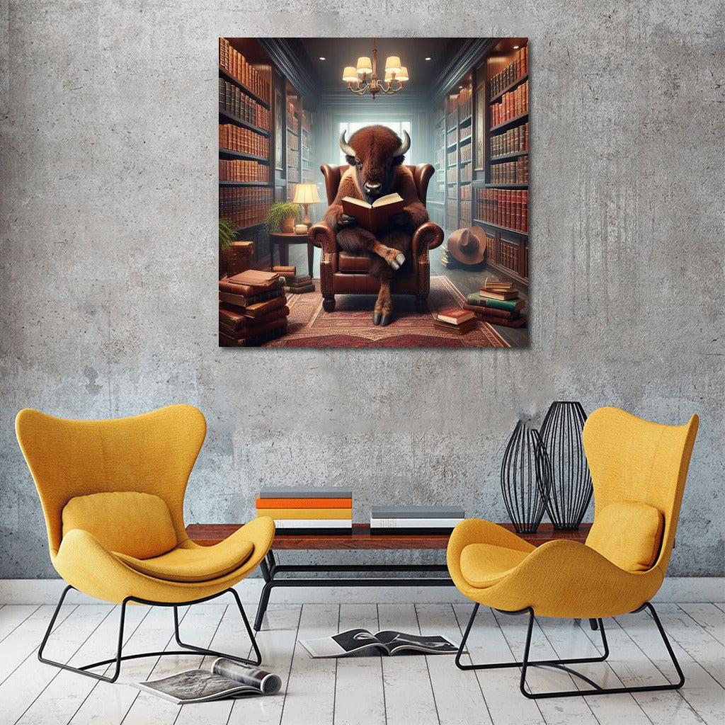 Bison in the Cozy Library: Reading in an Armchair