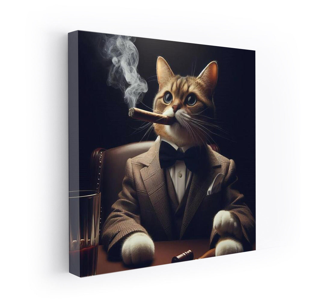 Stylish Boss Cat with Cigar in Elegant Suit