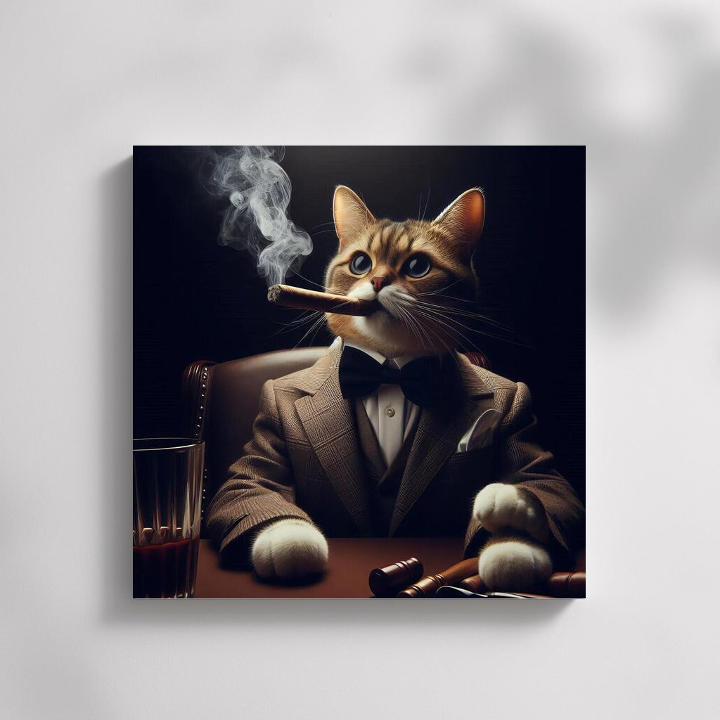 Stylish Boss Cat with Cigar in Elegant Suit