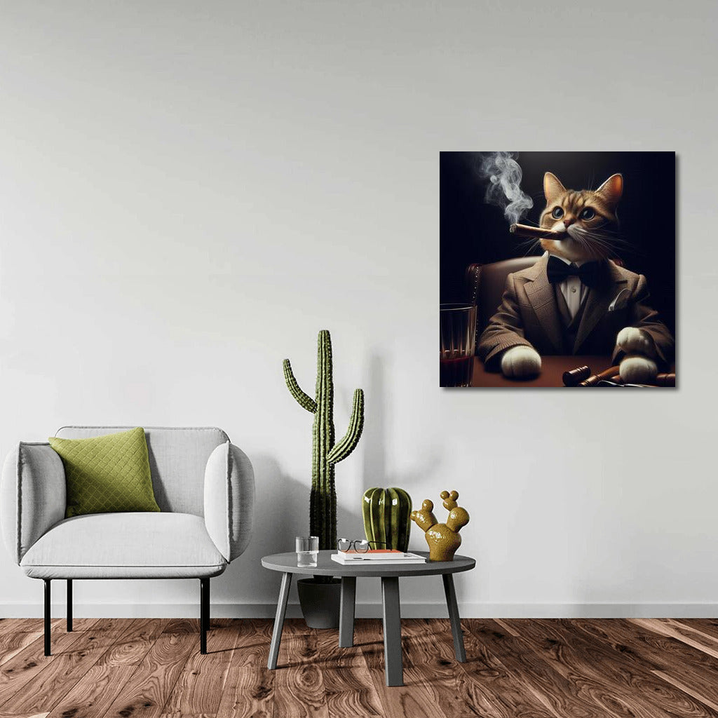 Stylish Boss Cat with Cigar in Elegant Suit