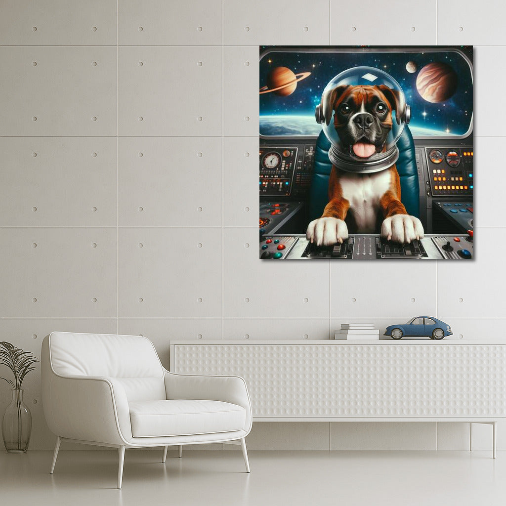 Boxer's Space Journey: Dog in a Spaceship