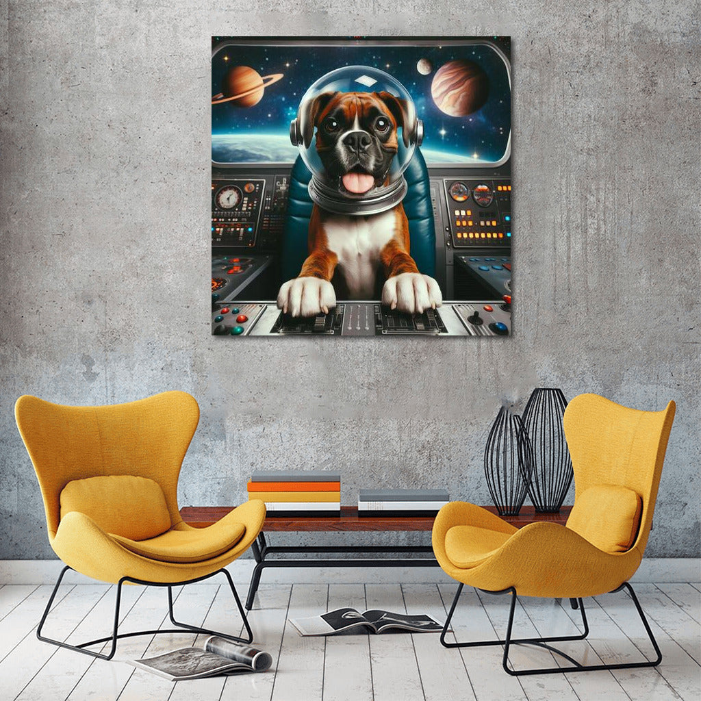 Boxer's Space Journey: Dog in a Spaceship