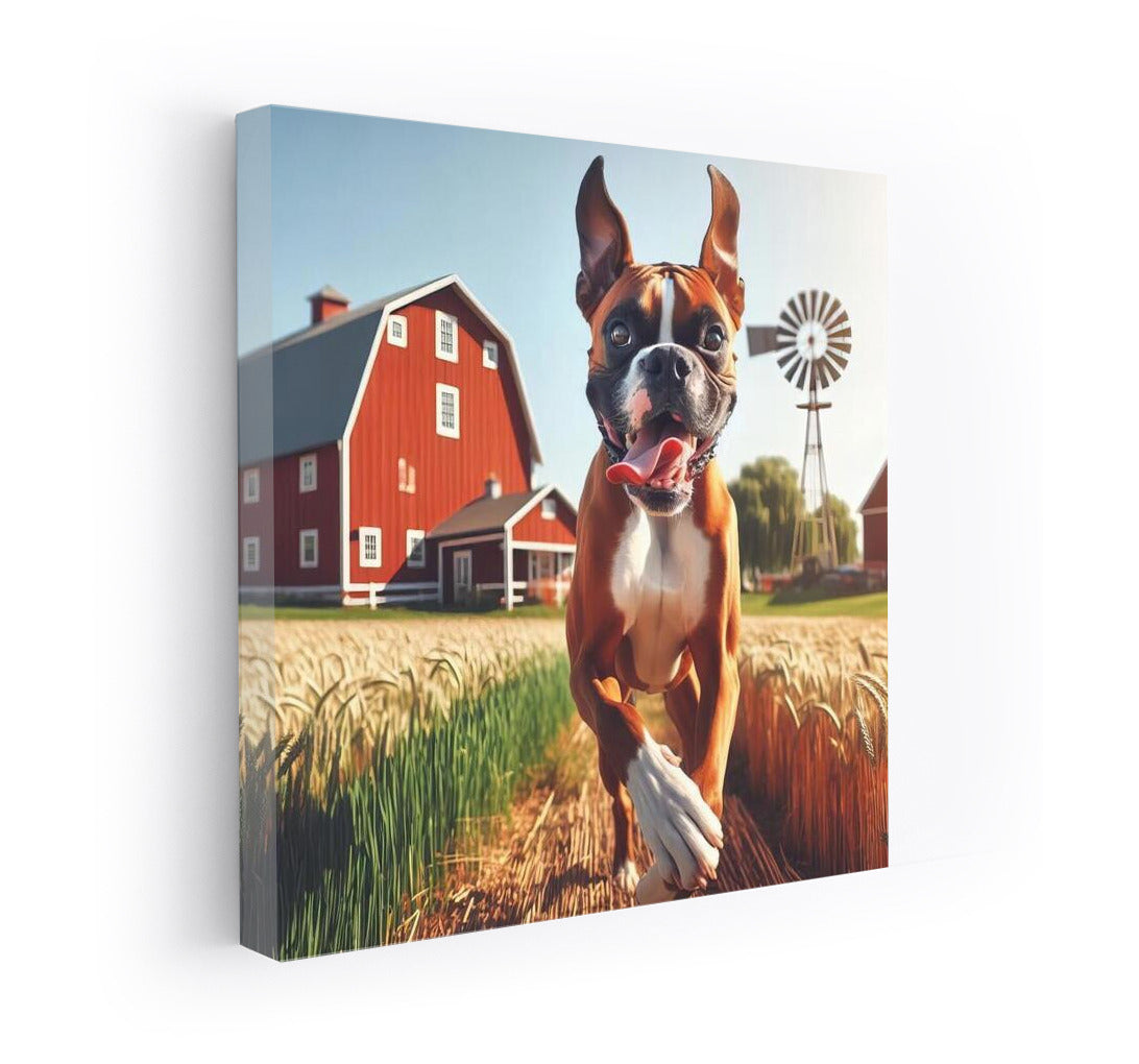 Boxer at Large: Nature's Energy on a Country Farm