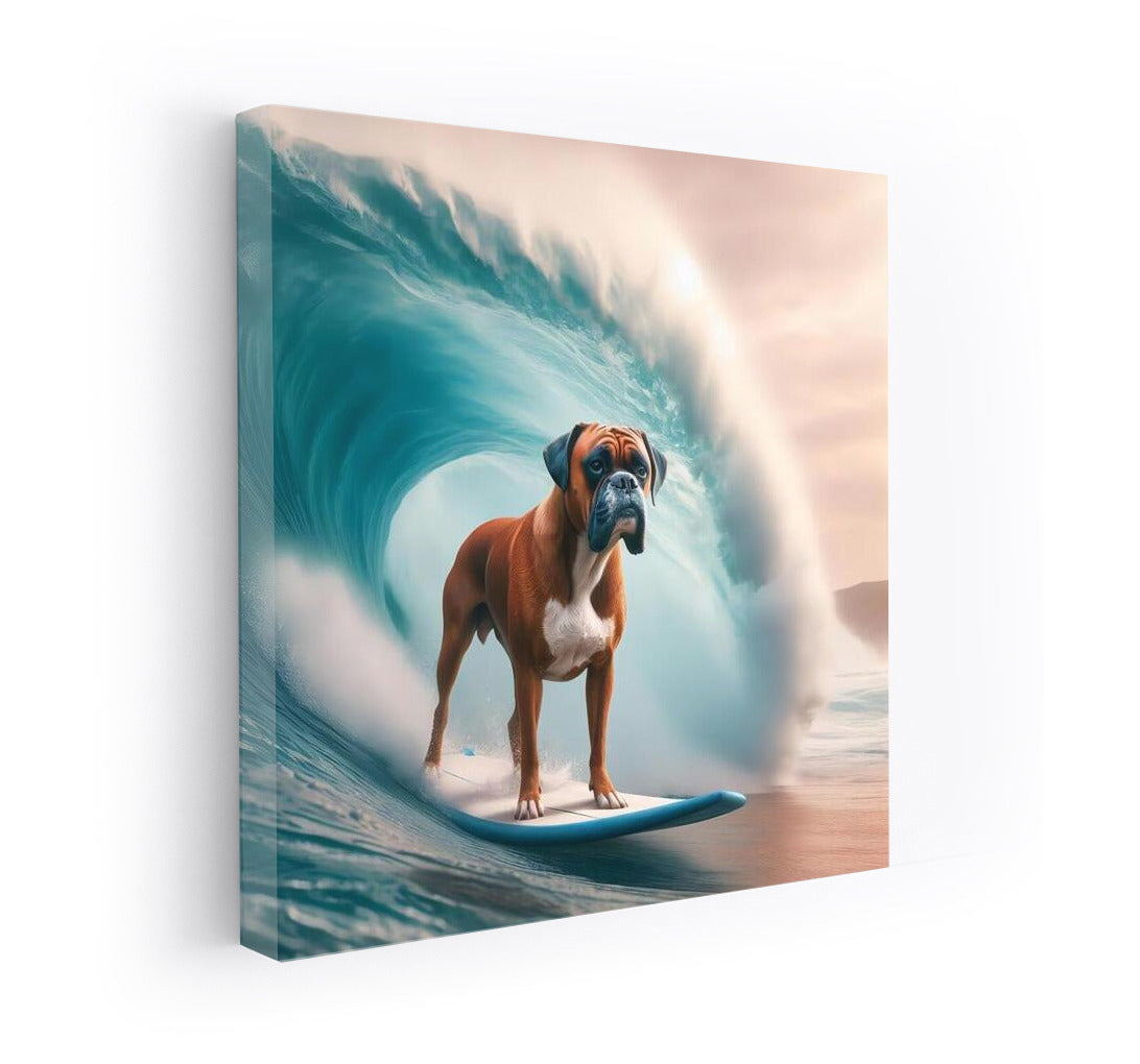 Surfing with Boxer: Dog on the Crest of a Giant Wave
