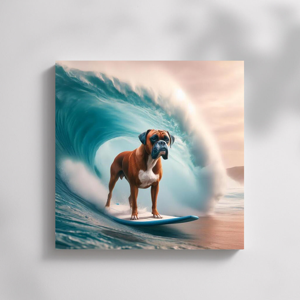 Surfing with Boxer: Dog on the Crest of a Giant Wave