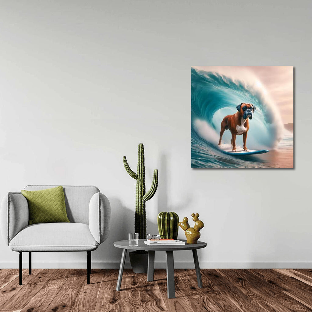 Surfing with Boxer: Dog on the Crest of a Giant Wave