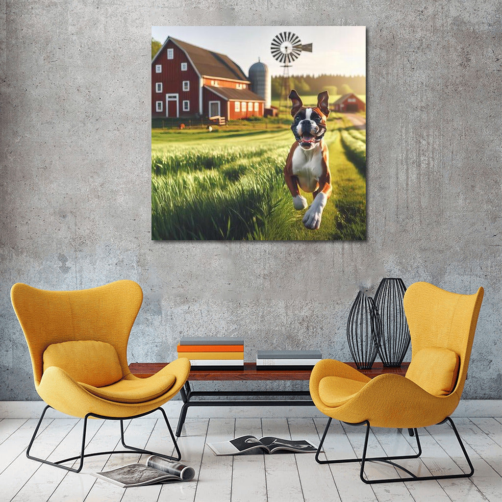 Boxer at Large: Energy and Joy on a Country Farm