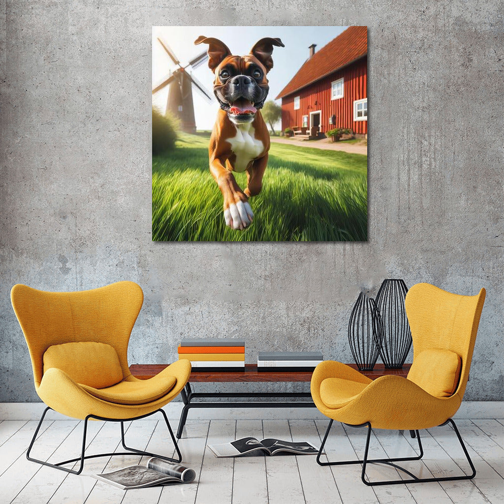 Boxer Energy on the Farm: A Bright Accent for the Interior