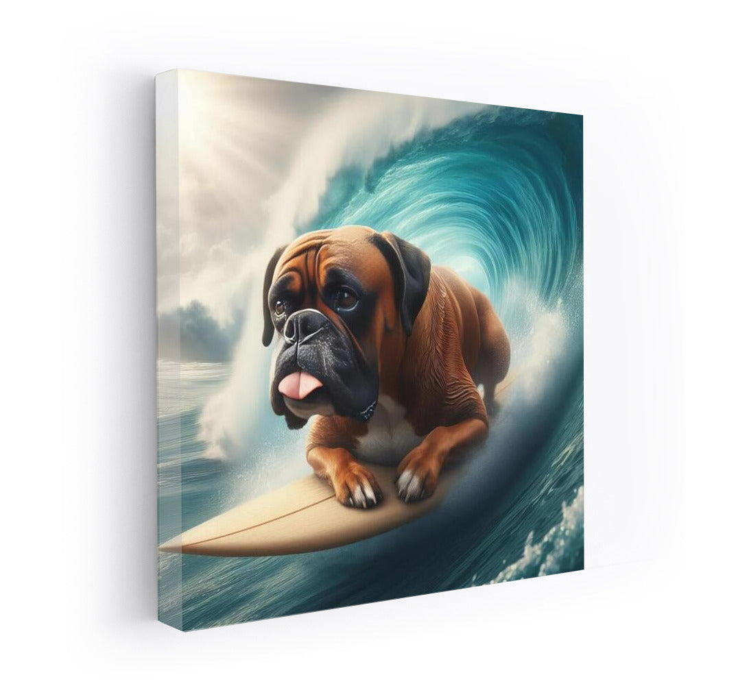 Surfing with Boxer: Dog on the Crest of a Giant Wave