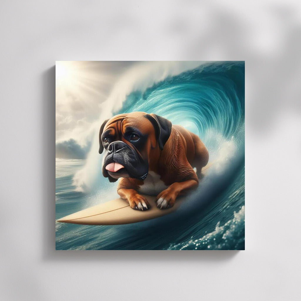 Surfing with Boxer: Dog on the Crest of a Giant Wave