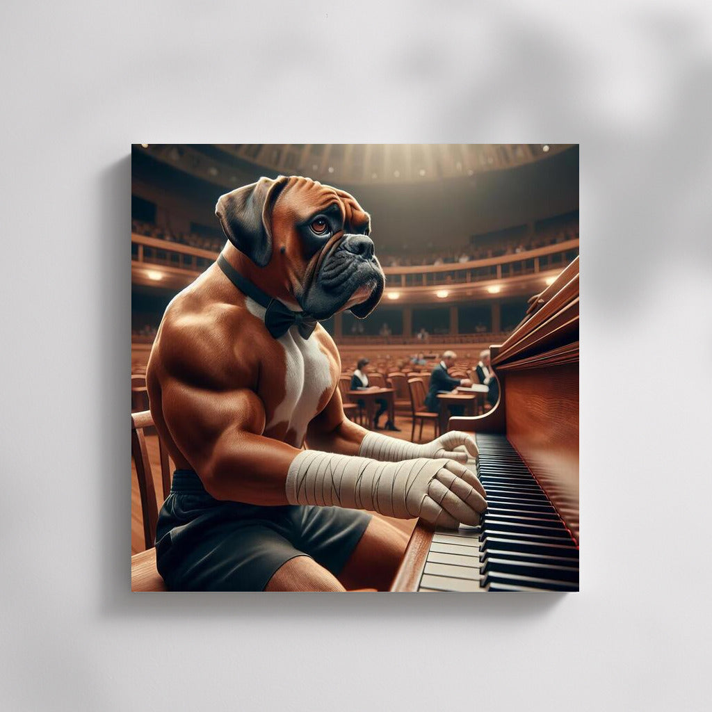 Musical Knockout: Boxer at the Piano in the Concert Hall