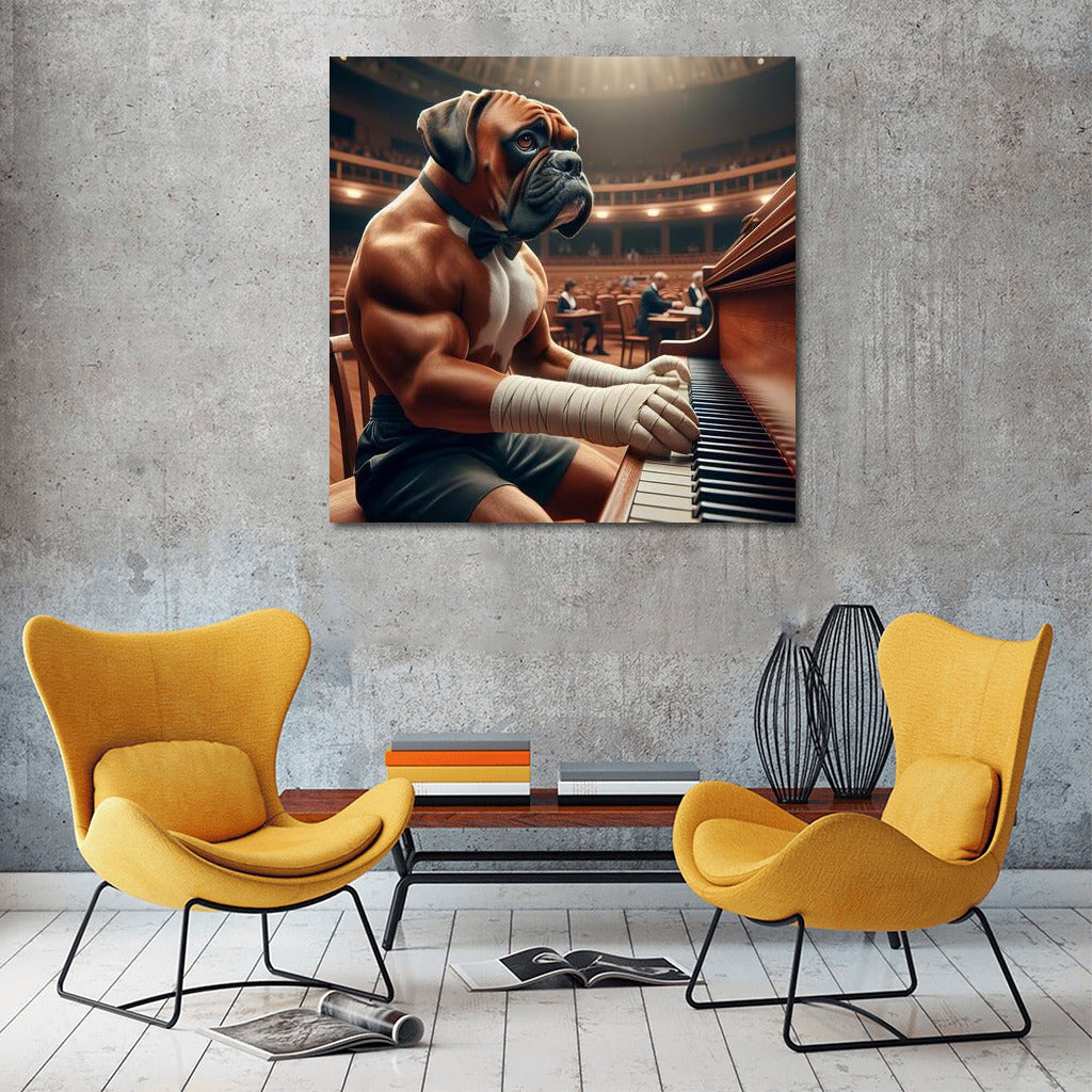 Musical Knockout: Boxer at the Piano in the Concert Hall