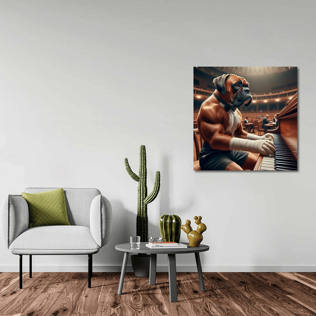 Musical Knockout: Boxer at the Piano in the Concert Hall