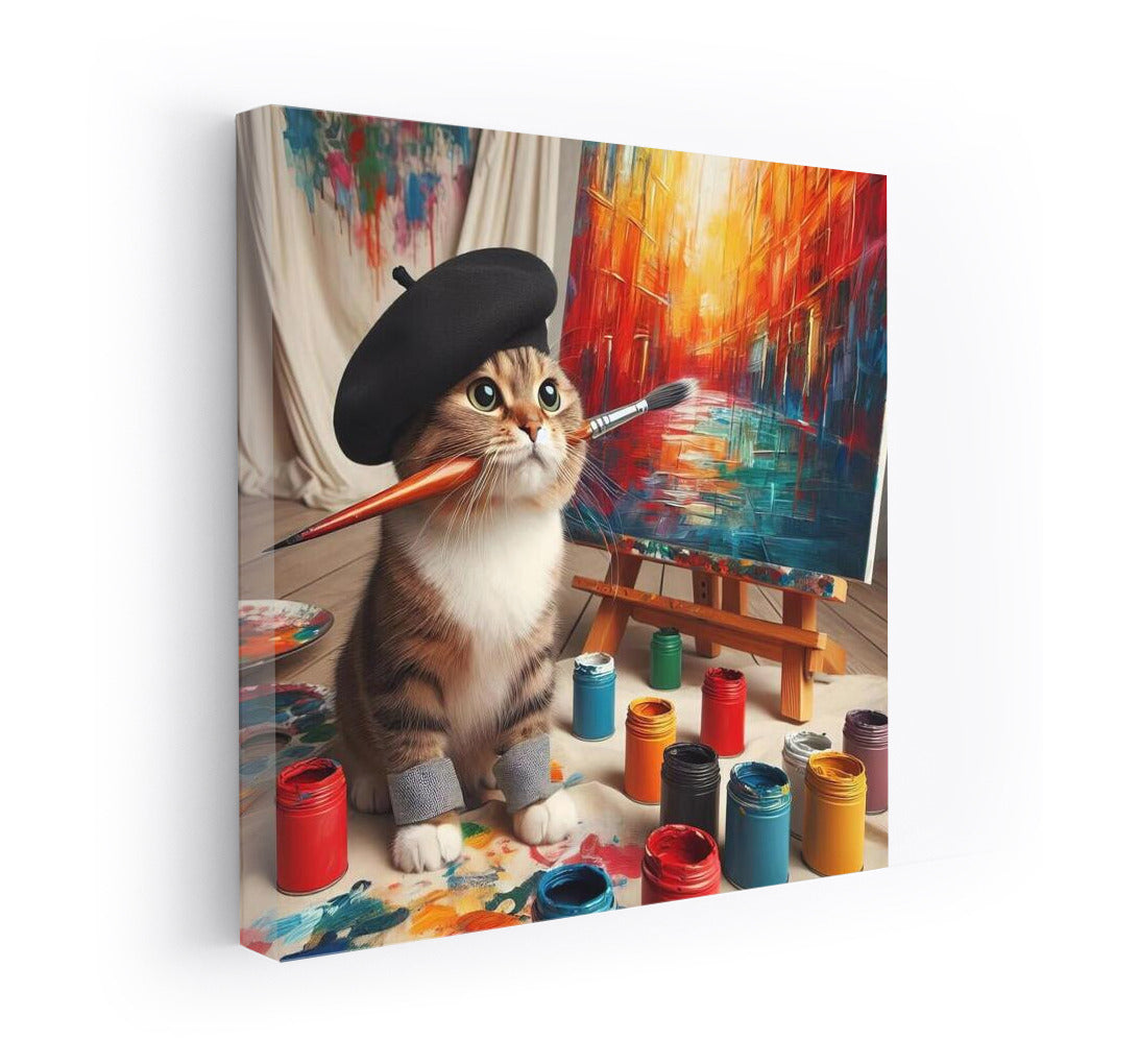 British Shorthair Cat Artist: Bright Moments in the Studio