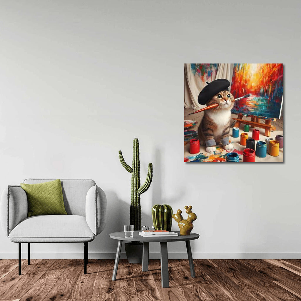 British Shorthair Cat Artist: Bright Moments in the Studio