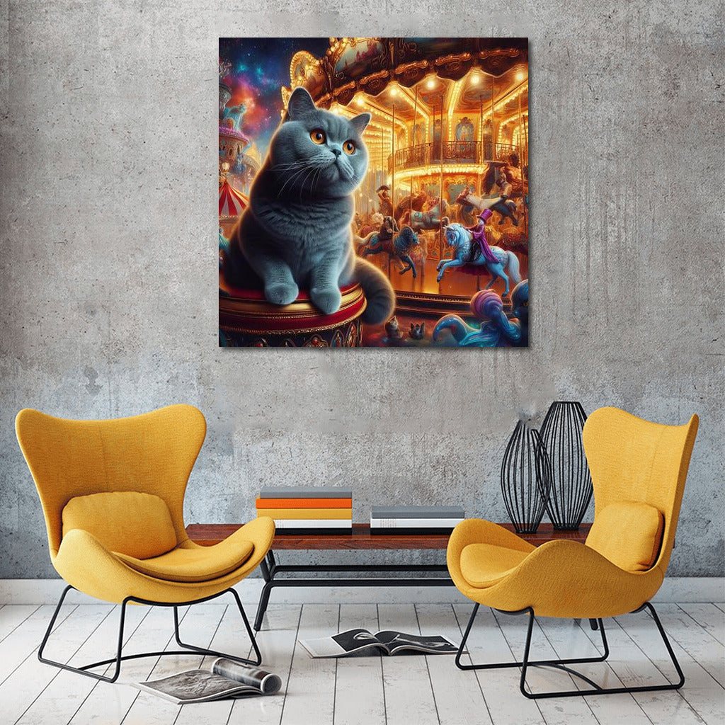 British Cat in Wonderland: The Magic of Carousels and Wizards