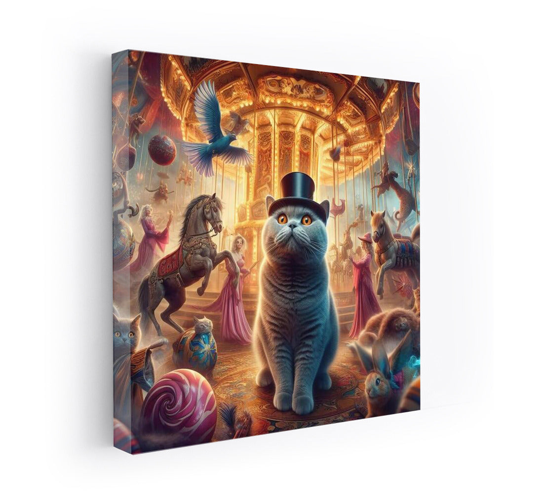 British Cat in a Top Hat: Magic Fair with Magicians and Carousels