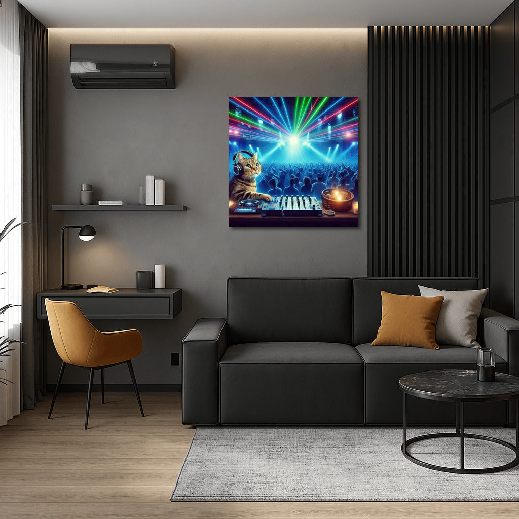 British Shorthair DJ: Cat Partying With Lasers And Music