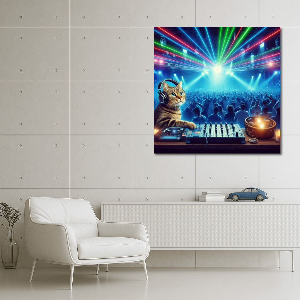 British Shorthair DJ: Cat Partying With Lasers And Music