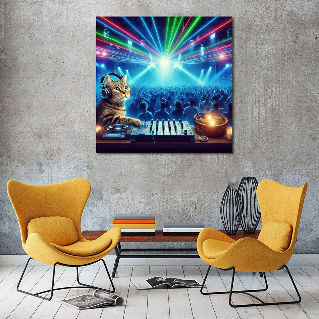 British Shorthair DJ: Cat Partying With Lasers And Music