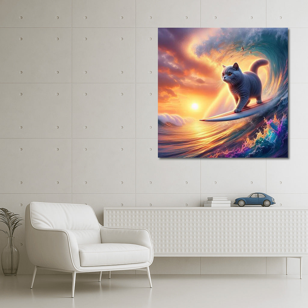 British Shorthair Surfer: Cat on the Wave 2