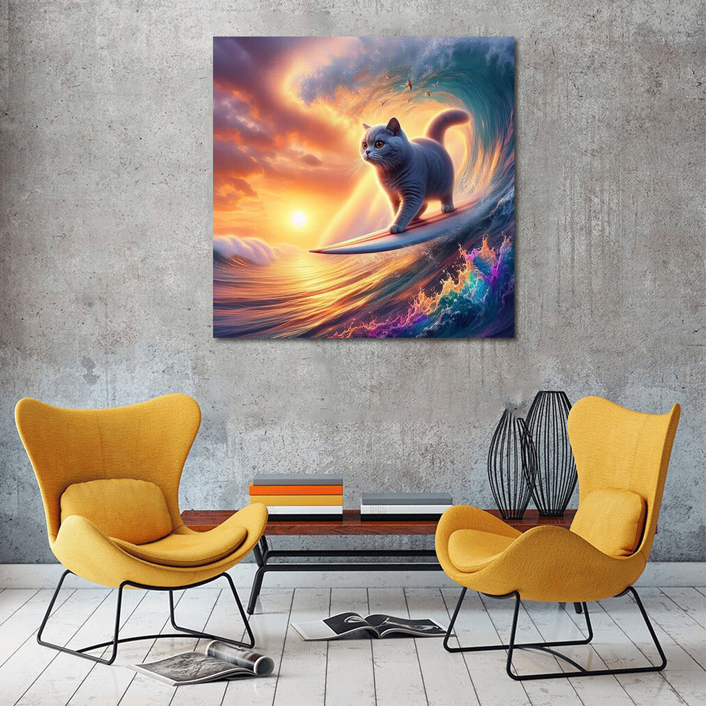 British Shorthair Surfer: Cat on the Wave 2