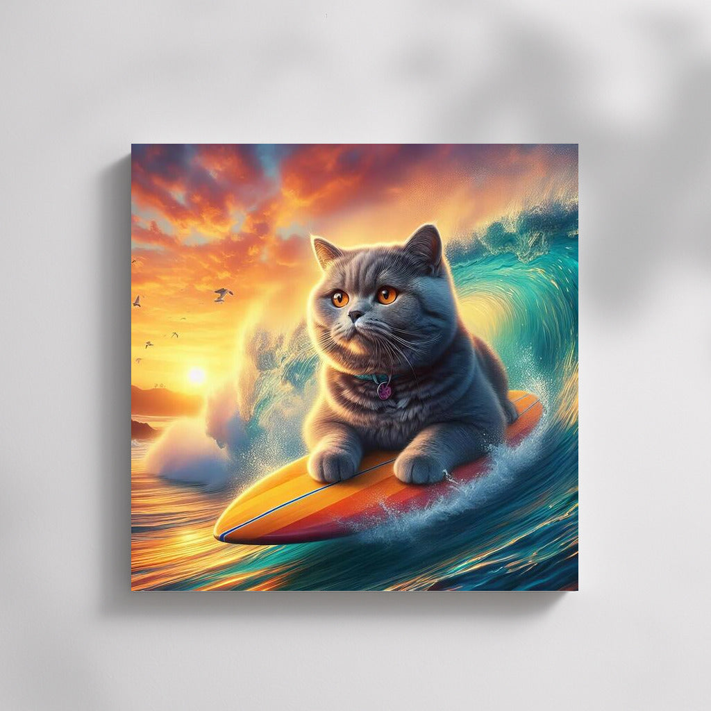 British Shorthair Surfer: Cat on Wave 4