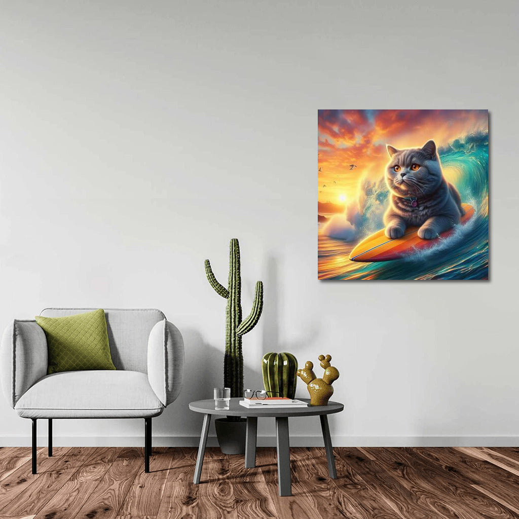 British Shorthair Surfer: Cat on Wave 4