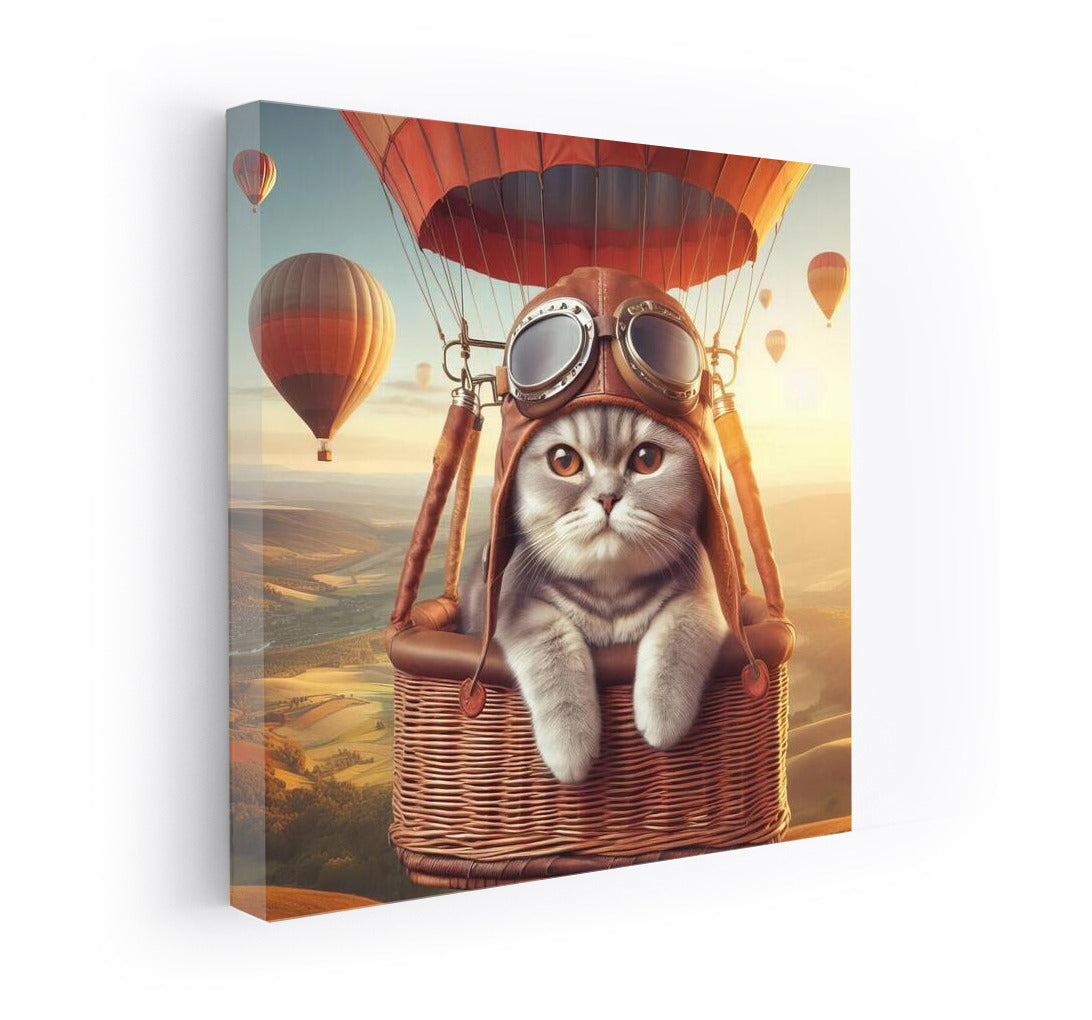 British Shorthair in a Balloon: Journey to the Sky