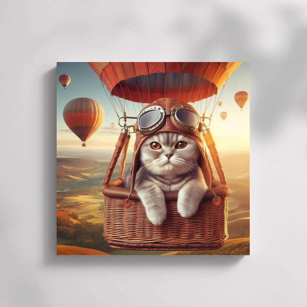 British Shorthair in a Balloon: Journey to the Sky