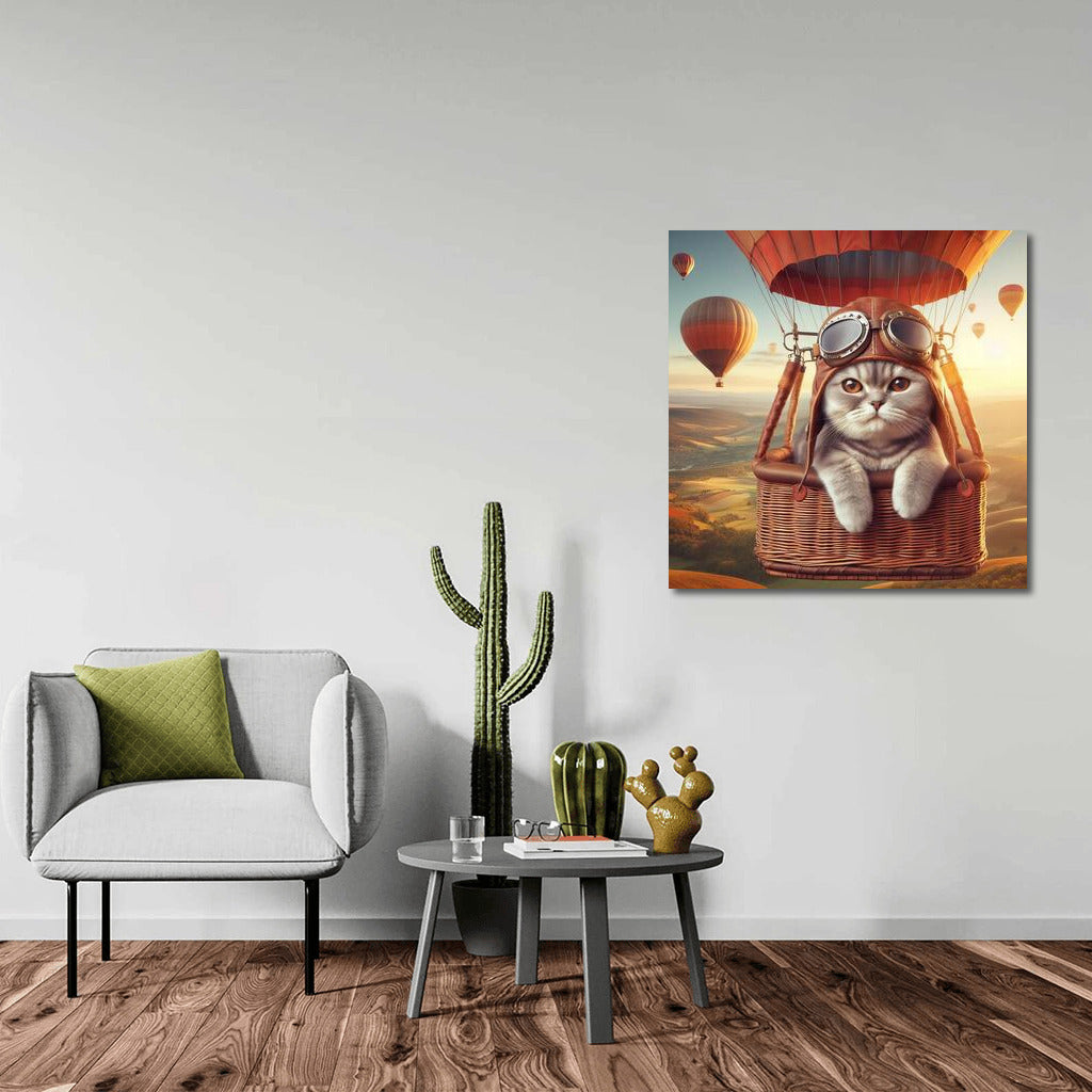 British Shorthair in a Balloon: Journey to the Sky