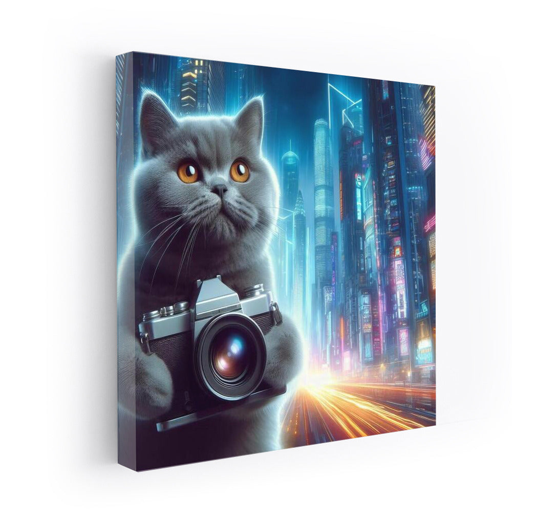 British Shorthair Photographer in the City of the Future: Tenderness and Futurism