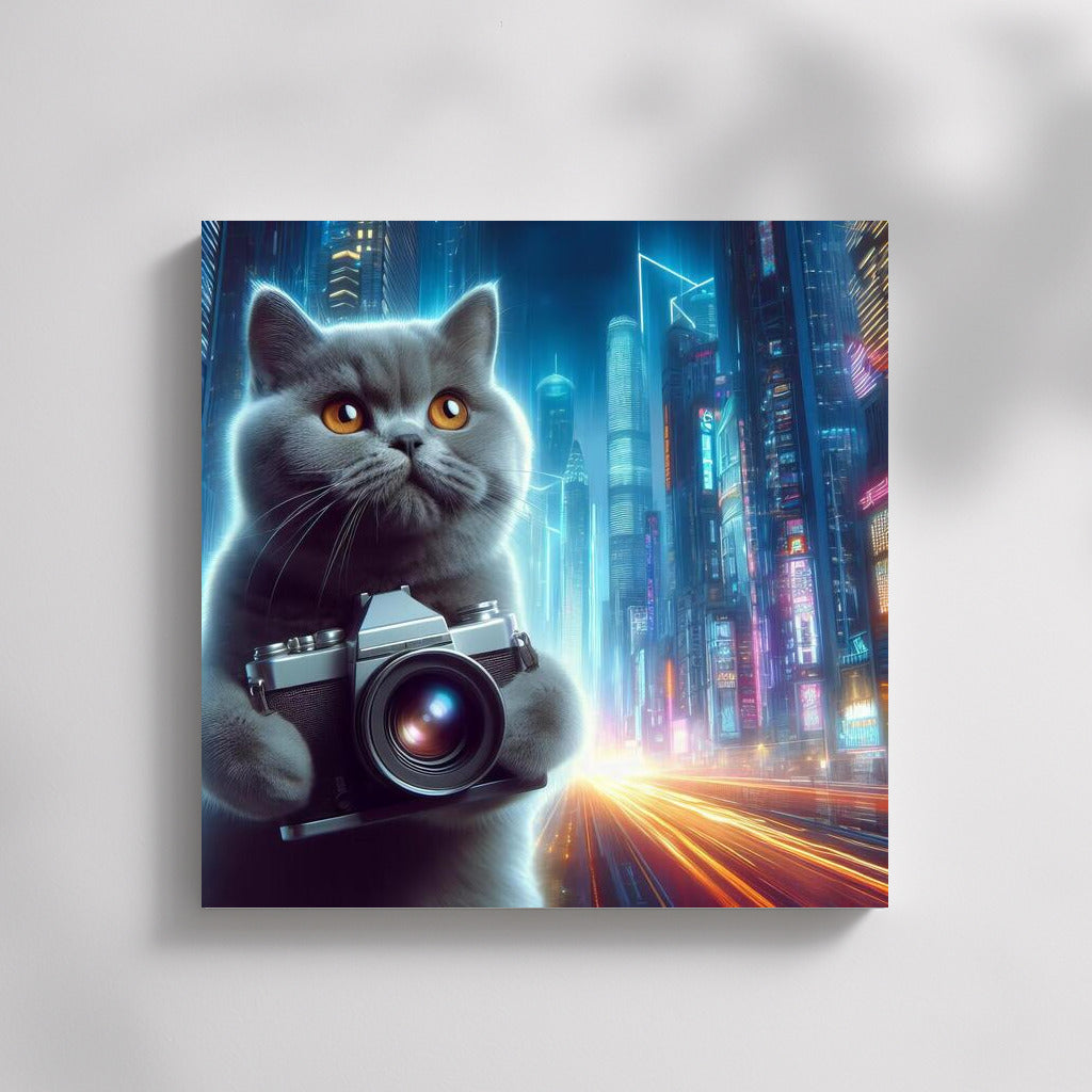 British Shorthair Photographer in the City of the Future: Tenderness and Futurism