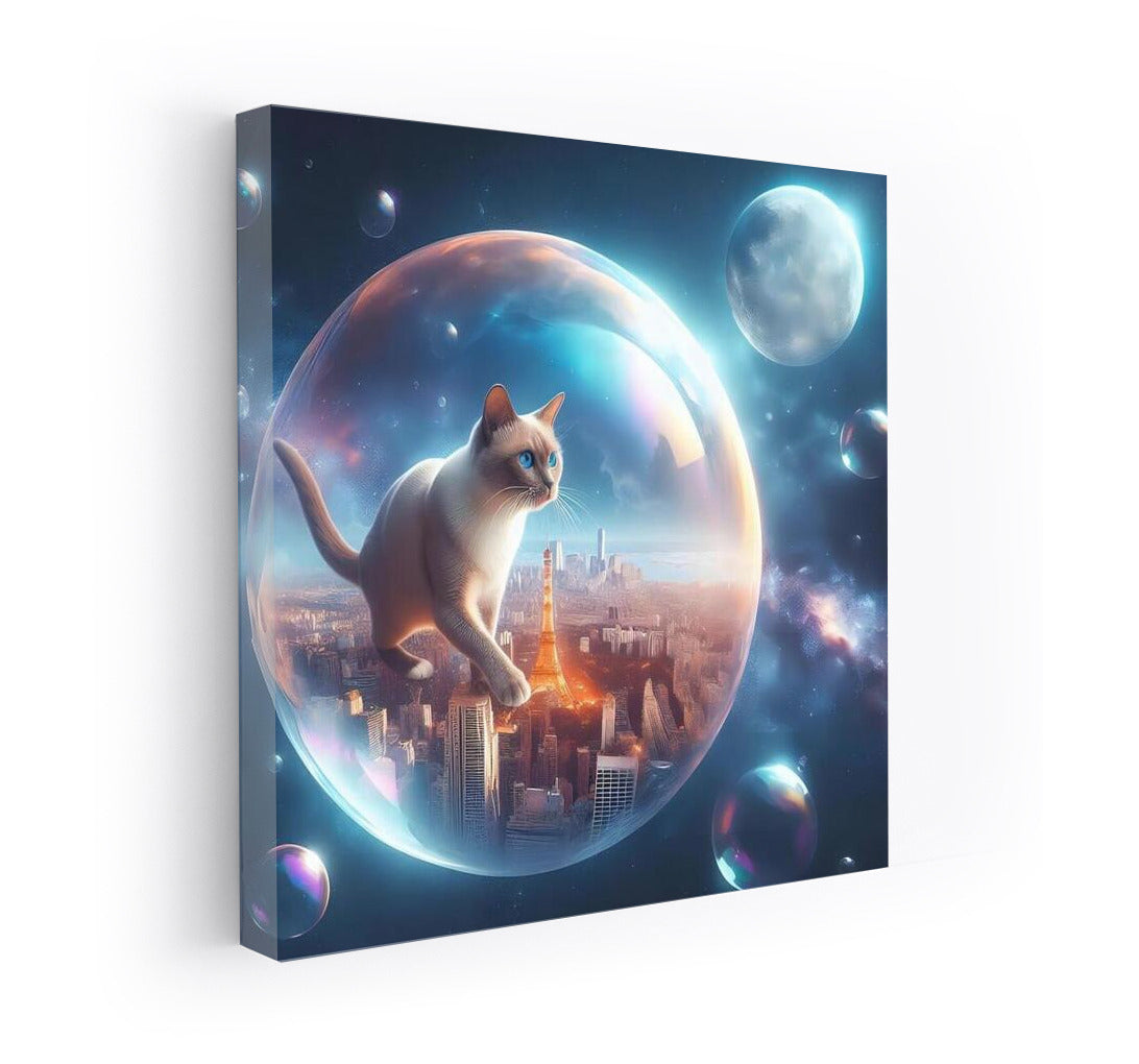 Birman Cat in a Space Bubble: Journey Among the Stars