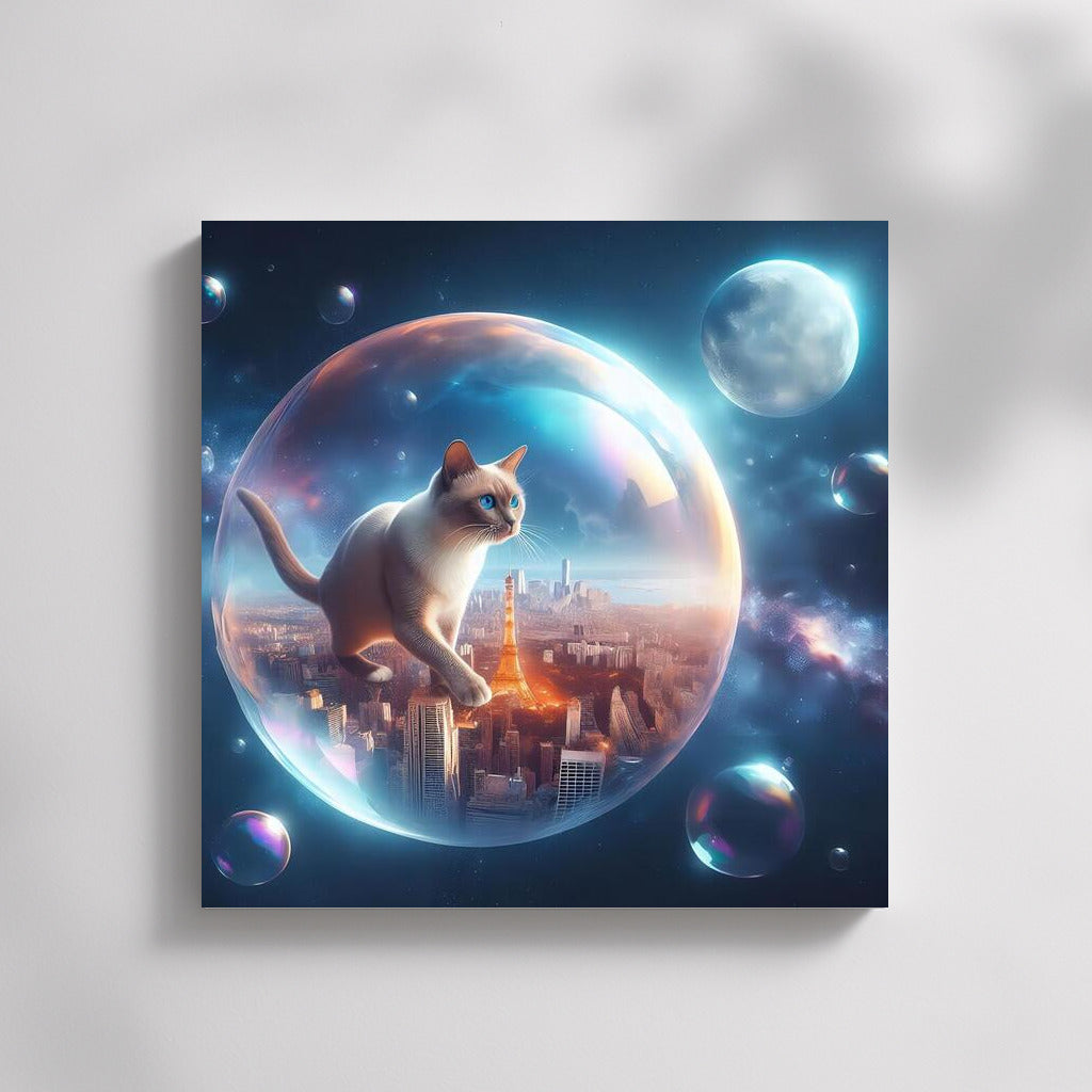 Birman Cat in a Space Bubble: Journey Among the Stars