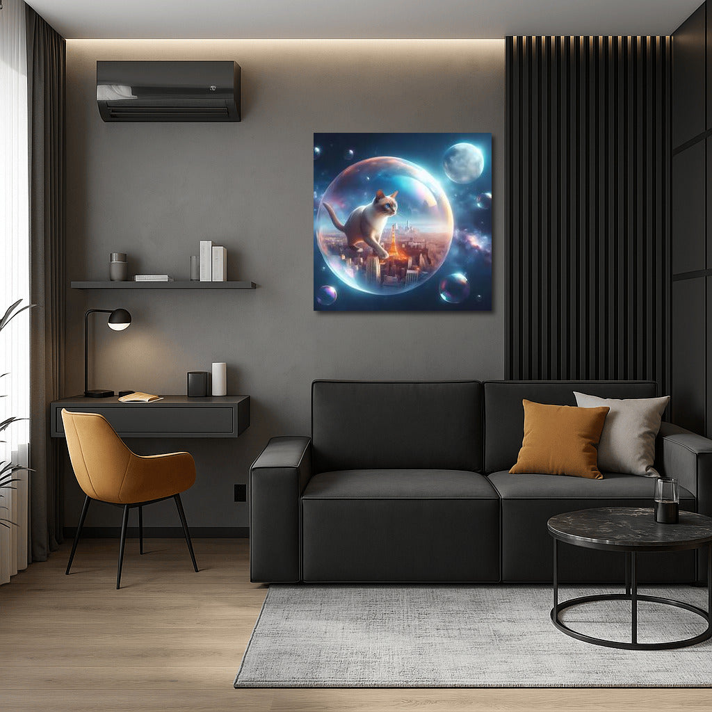 Birman Cat in a Space Bubble: Journey Among the Stars