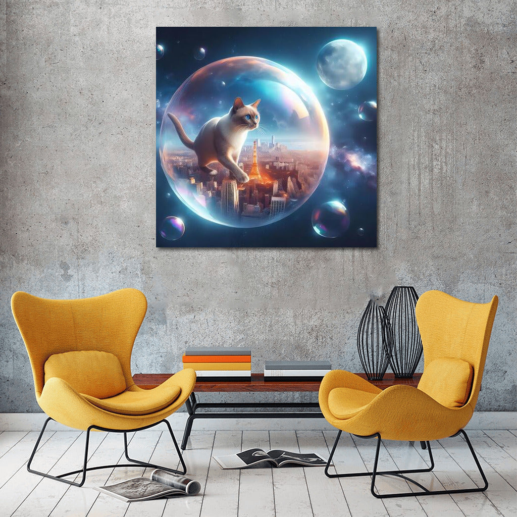 Birman Cat in a Space Bubble: Journey Among the Stars