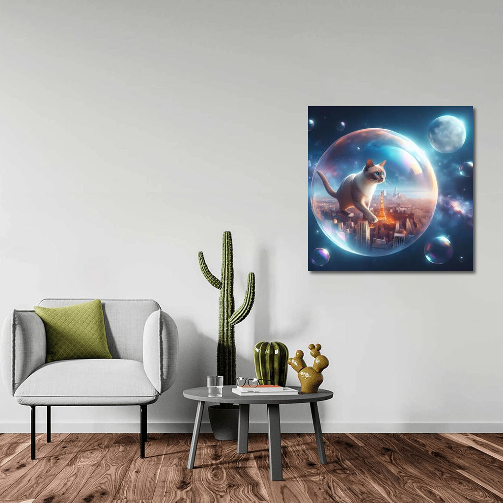 Birman Cat in a Space Bubble: Journey Among the Stars
