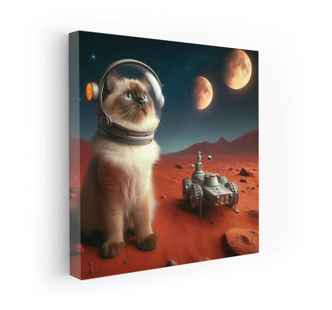 Burmese Cat Astronaut on Mars: Explorer Under Three Moons
