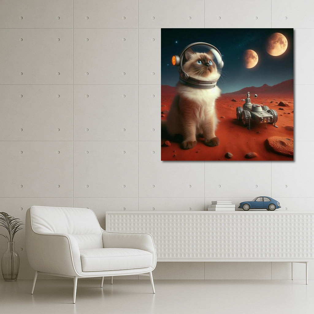 Burmese Cat Astronaut on Mars: Explorer Under Three Moons