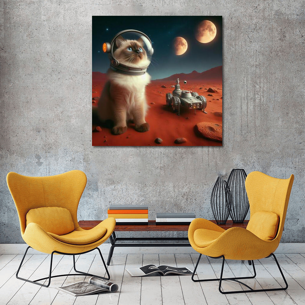 Burmese Cat Astronaut on Mars: Explorer Under Three Moons