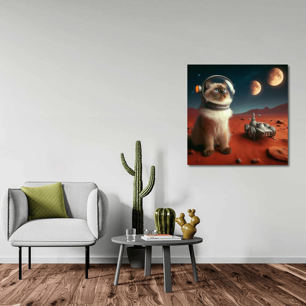 Burmese Cat Astronaut on Mars: Explorer Under Three Moons