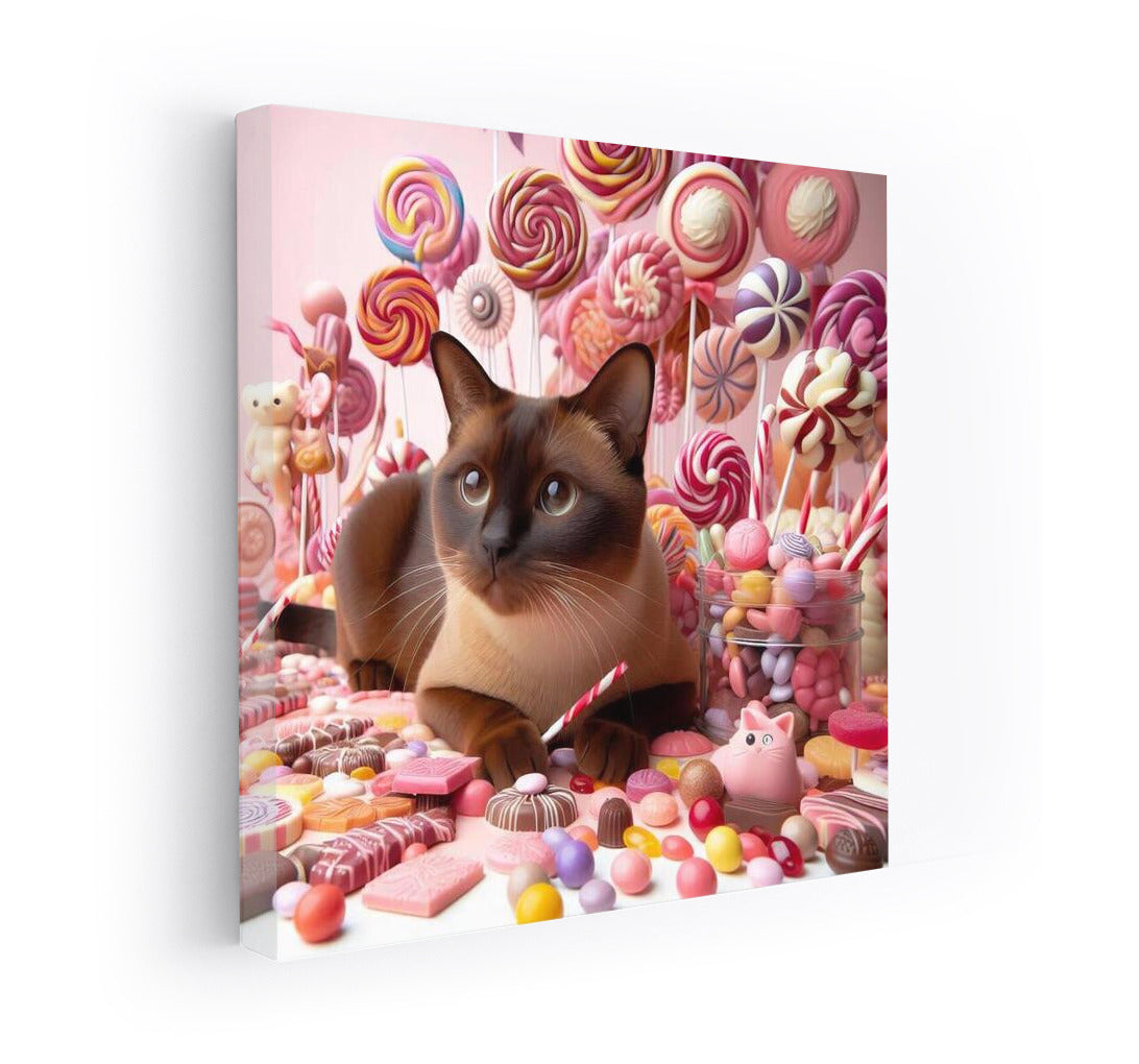 Burmese cat in chocolate and candy parade