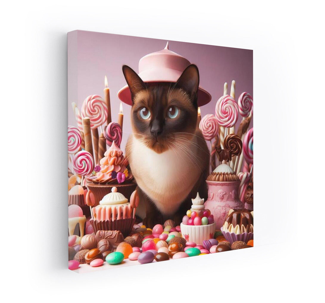 Burmese Cat on Chocolate Candy Parade: Sweet Charm