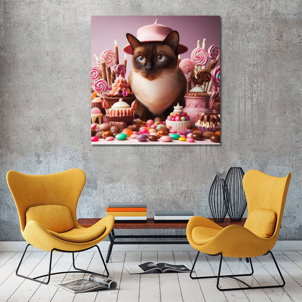 Burmese Cat on Chocolate Candy Parade: Sweet Charm
