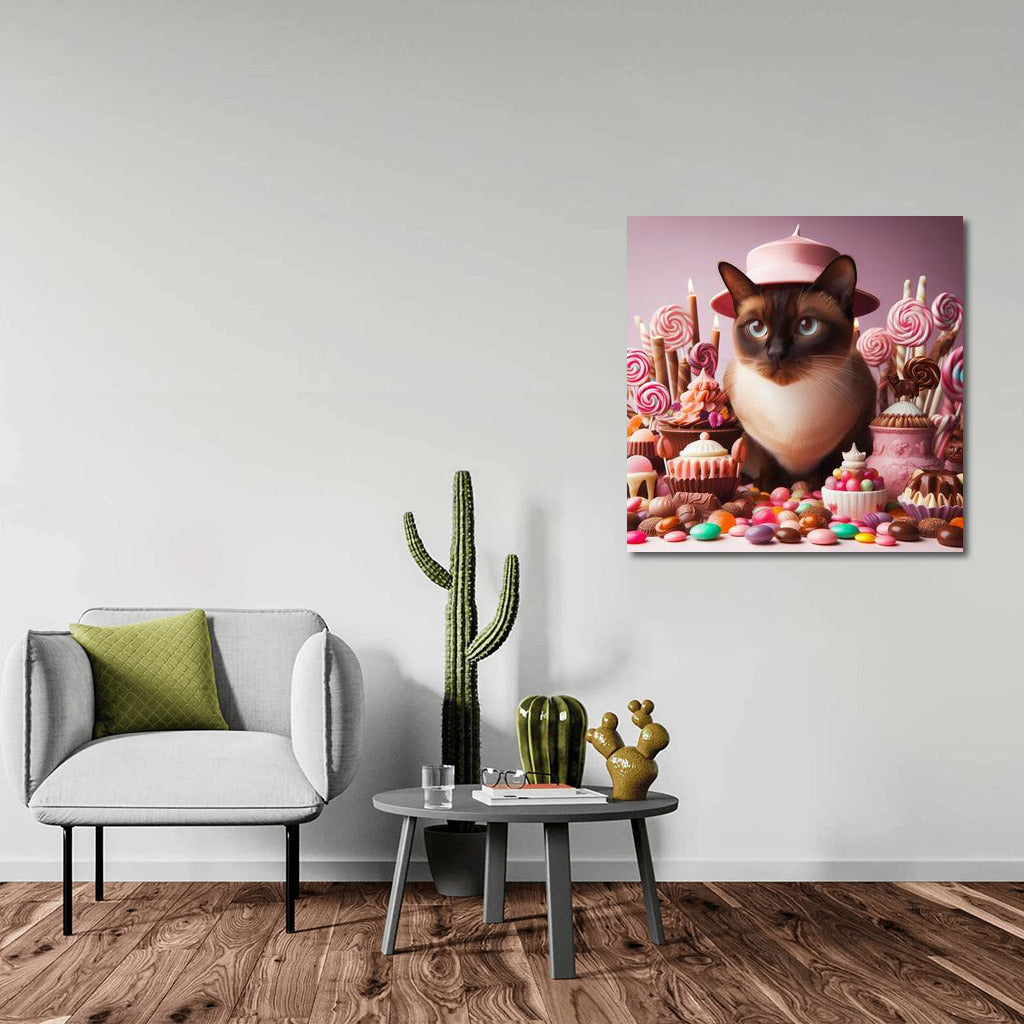 Burmese Cat on Chocolate Candy Parade: Sweet Charm