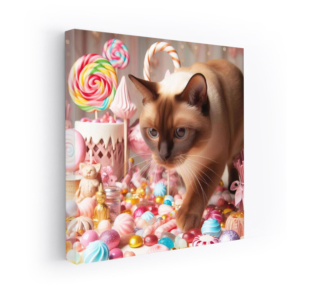 Burmese cat in chocolate candy parade