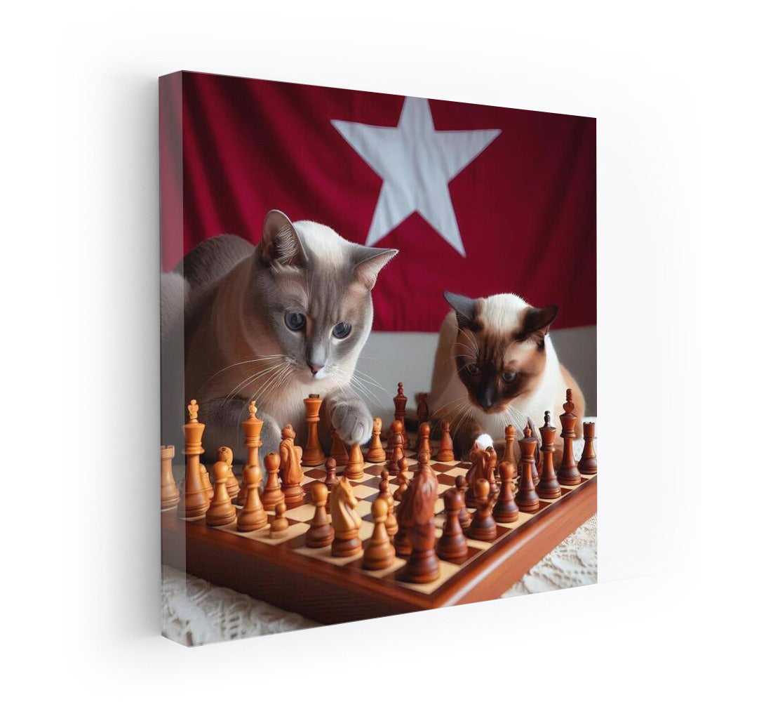 Burmese Cat and the Live Chess Battle